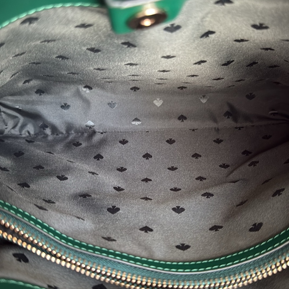 KATE SPADE ♠️ New York "Aster" 💚DEEP JADE GREEN💚LEATHER SHOULDER BAG 🌟EUC🌟 - Picture 13 of 17